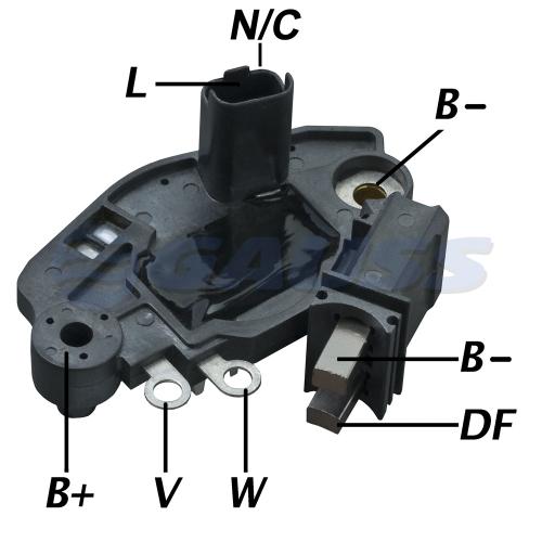 REGULADOR VOLTAJE ALT. RENAULT CLIO KANGOO 1.4 1.9 97... 12V  C/ALT. VALEO GAUSS 2541952
