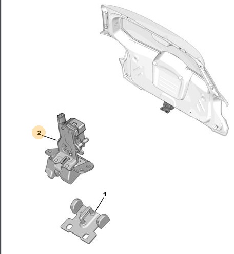 CERRADURA PORTON TRASERO CITROEN NEW C3 SUPERIOR [ORIGINAL PSA]