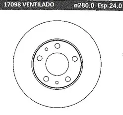 DISCO FRENO (280mm) DEL FIAT DUCATO-PEUGEOT 95
