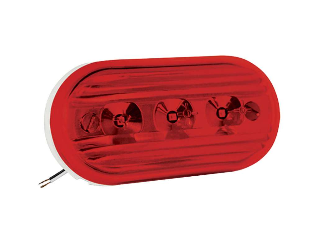 Faro lateral ovalado rojo con soporte LED 12/24V