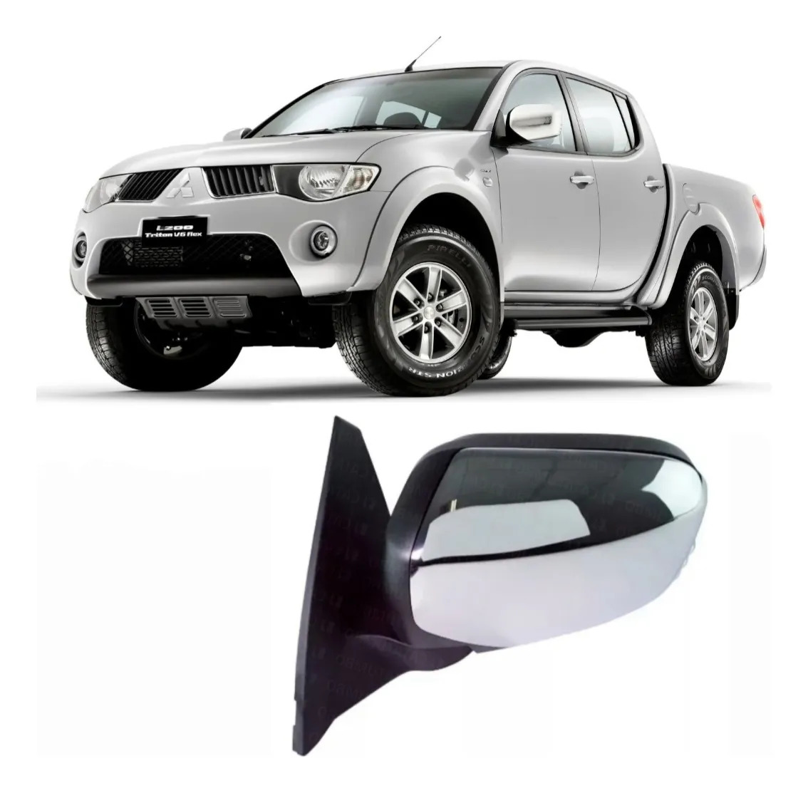 Espejo Eléctrico Mitsubishi L200 2008 A 2016 Izquierdo
