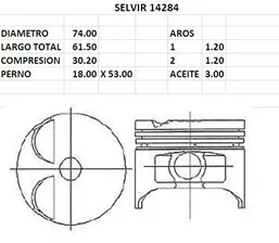 PISTONES  74mm TOYOTA TERCEL 1500 I  STD TIK