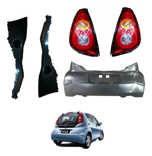 Kit Paragolpe Trasero Con Faros Traseros Y Guias Byd F0