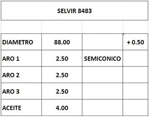 AROS 88.0mm TOYOTA 2J 0.50 (4 AROS) (J)