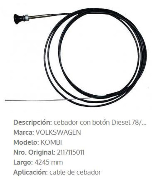 CABLE TOMA AIRE VW KOMBI 4220MM