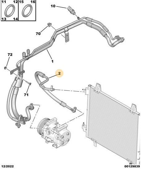 CAÑO AIRE ACONDICIONADO NUEVO CITROEN C3 [ORIGINAL PSA]