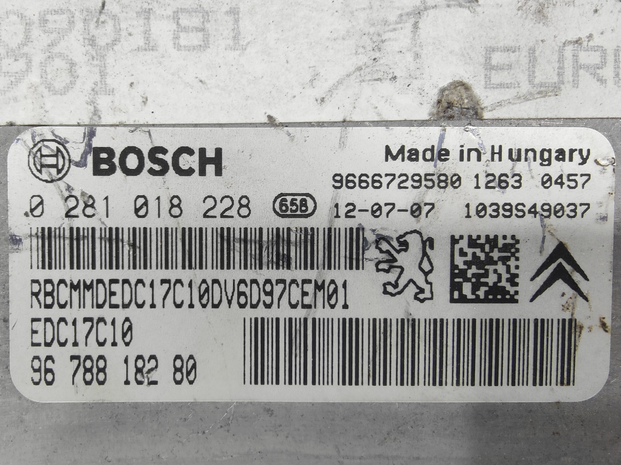 ECU de motor Peugeot 308 1.6 HDI , Ref: 8207-K3B2
