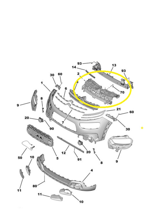 Soporte de paragolpe delantero