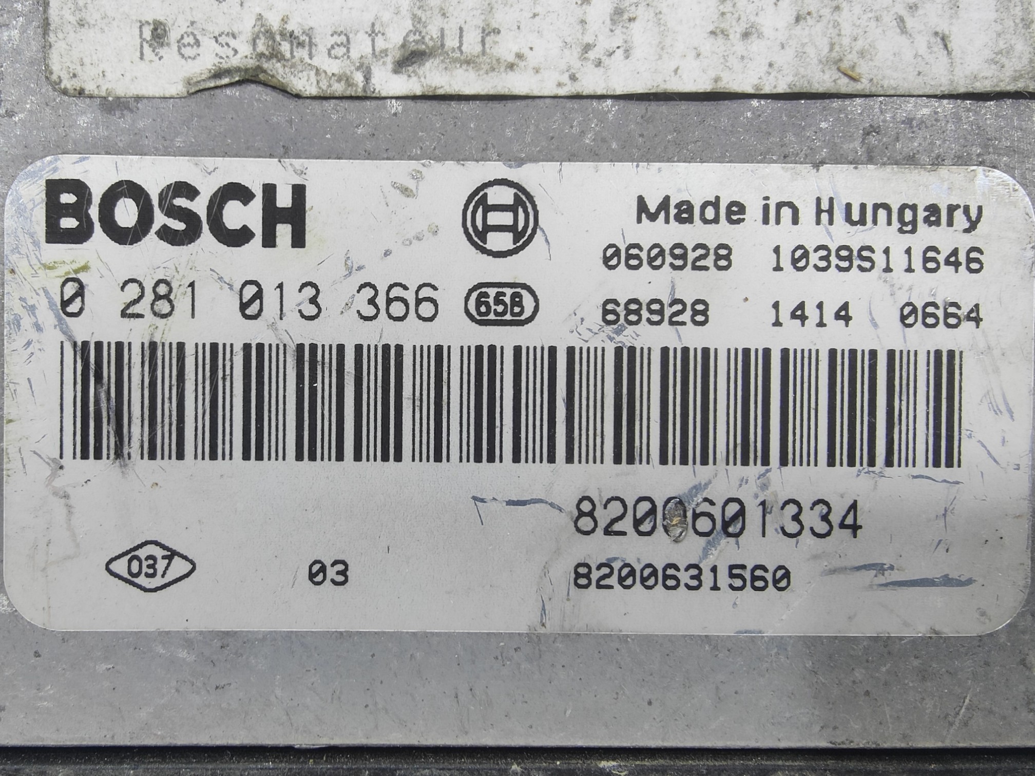 ECU de motor Renault SCENIC 1.9 DCI 2006, Ref: 10993-K3B12