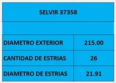 Disco de Embrague 215mm 26 Estrías para Renault Nafta/Diésel