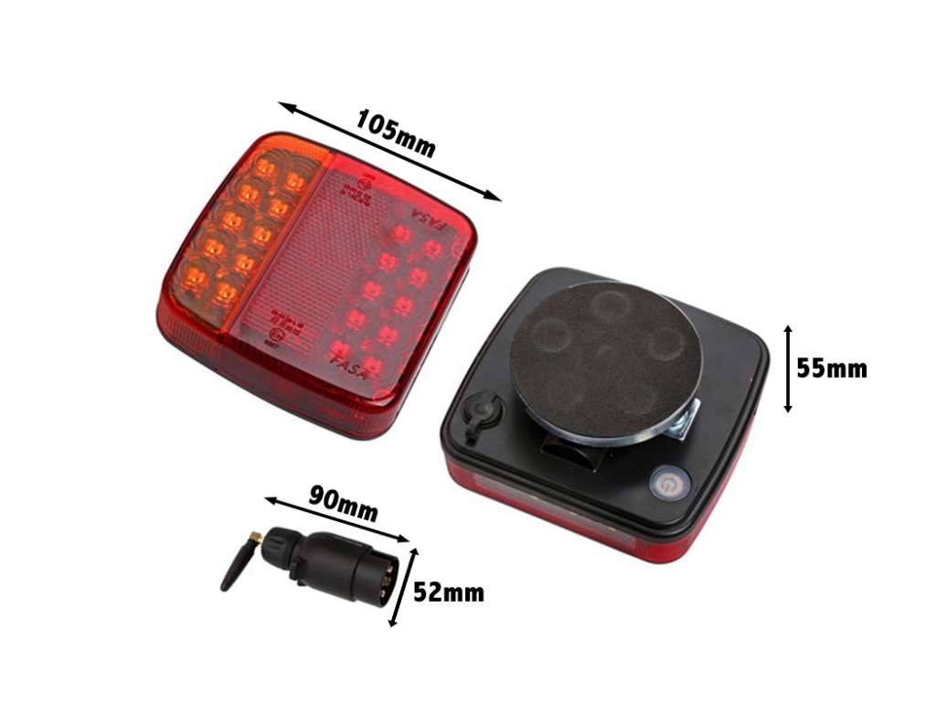Faro trasero universal para trailer, kit de 2 unidades con tecnología LED inalámbrica