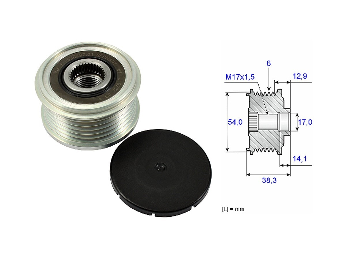 Polea Alternador Marcha Libre Alt Chev Corsa Citroen C4 Cactus/C-Elysee/Berlingo/C3 Aircross/C3 Opel Corsa/Combo/Grandland Pe
