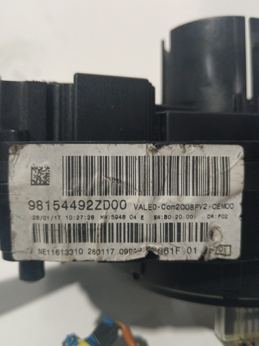 Llave de Luces Limpiaparabrisas Peugeot 207 2006-2012 Confort 1.6L 66kW 98154492ZD00
