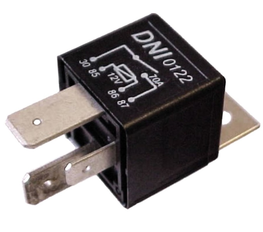 RELAY MINI UNIVERSAL 12V 70A (4 TER) C/SOPORTE (B)