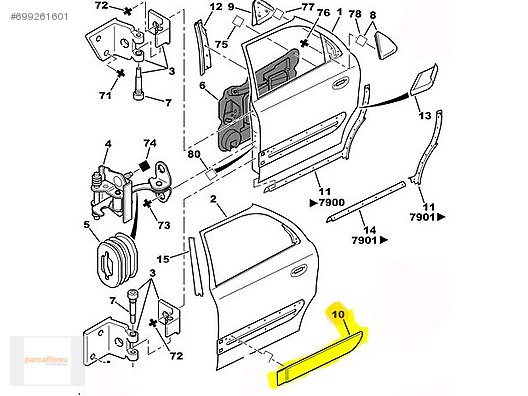 MOLDURA PUERTA TRASERO DERECHO CITROEN XSARA [ORIGINAL PSA]
