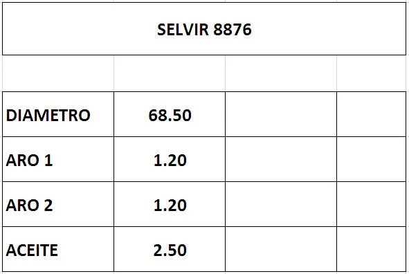 AROS  68.5mm GM SPARK 1.0  0.50 (4cil) CTI