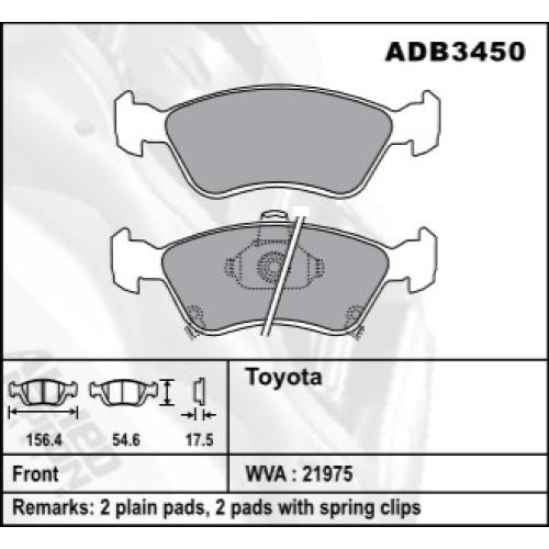 JGO. PASTILLAS FRENO TOYOTA CORONA 2003... 156X55X17MM (21975)