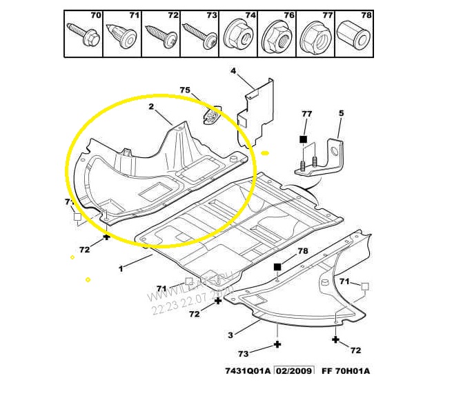 PROTECTOR MOTOR INFERIOR DERECHO PEUGEOT BOXER III [ORIGINAL PSA]