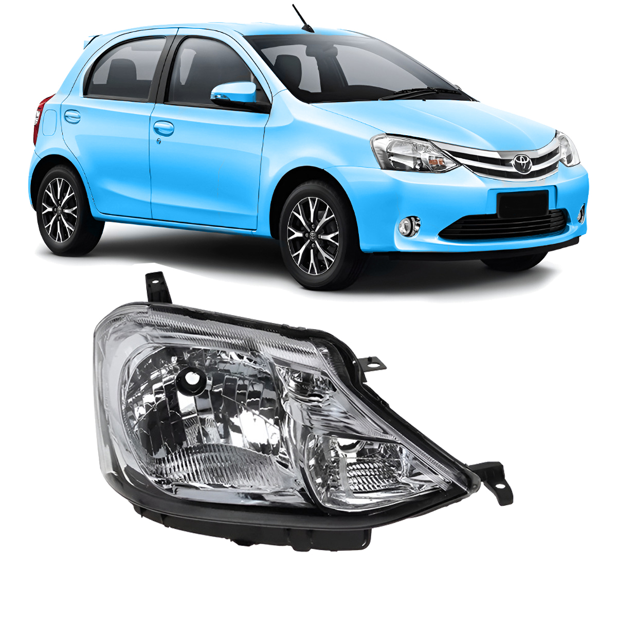 Semioptica Cromada Derecha Toyota Etios 2013  2016