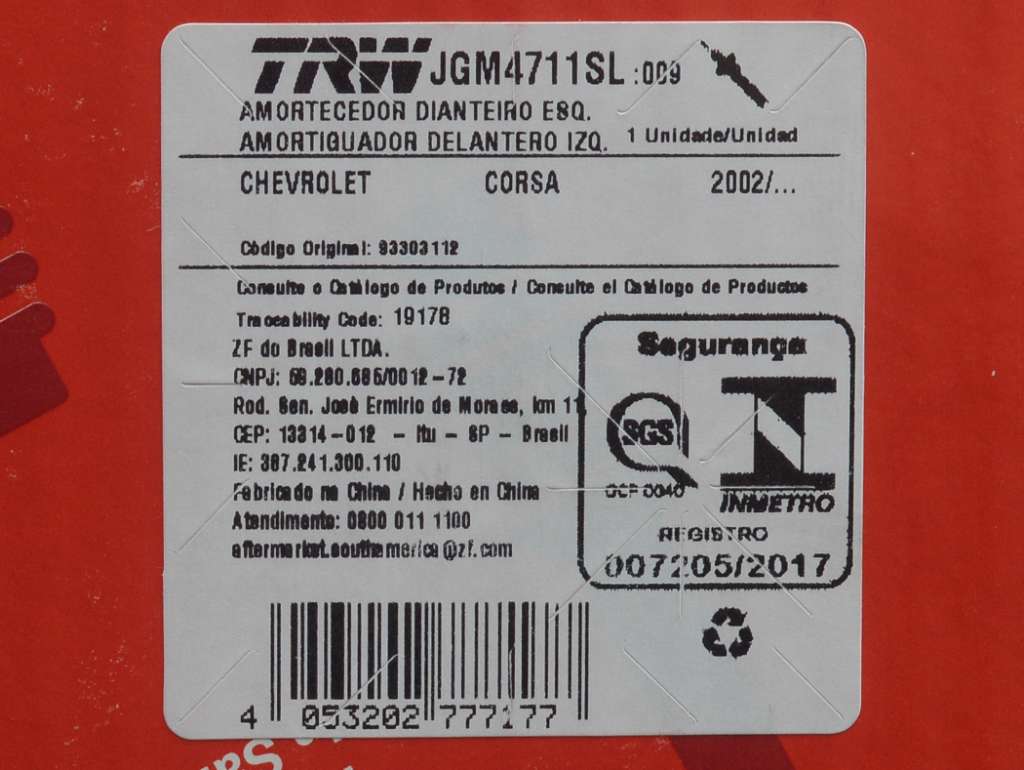 Amortiguador delantero izquierdo
