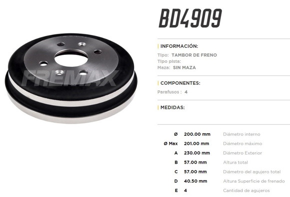 CAMPANA DE FRENO CHEVROLET AVEO 1.6