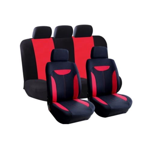 JGO. FUNDAS 4 ASIENTOS AUTO HIGH 9 PIEZAS COLOR NEGRO C/AZUL