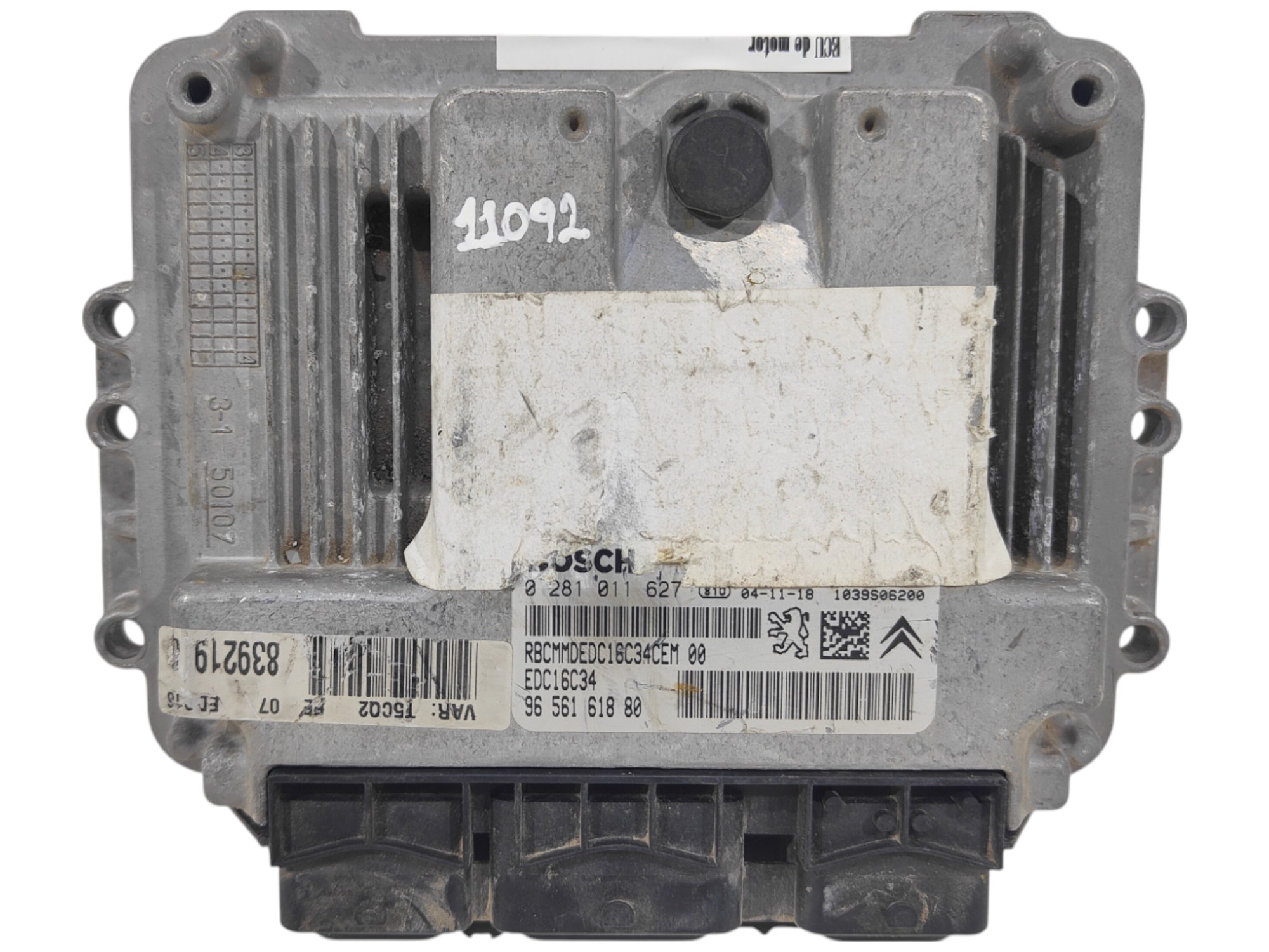 ECU de motor Peugeot Citroen 1.6 HDI 2004, Ref: 11092-K3C6