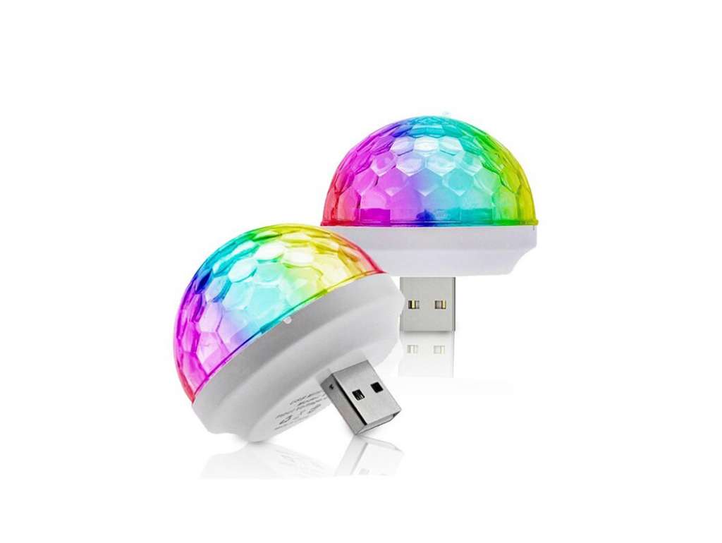 Lámpara LED USB multicolor con sensor de audio