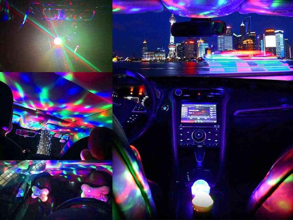 Lámpara LED USB multicolor con sensor de audio
