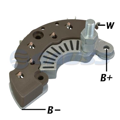 PLAQUETA RECTIFICADORA DIODOS ALT. CORSA NAFTA OMEGA VECTRA 65 AMP. C/DELCO GAUSS 94648566 - 104757