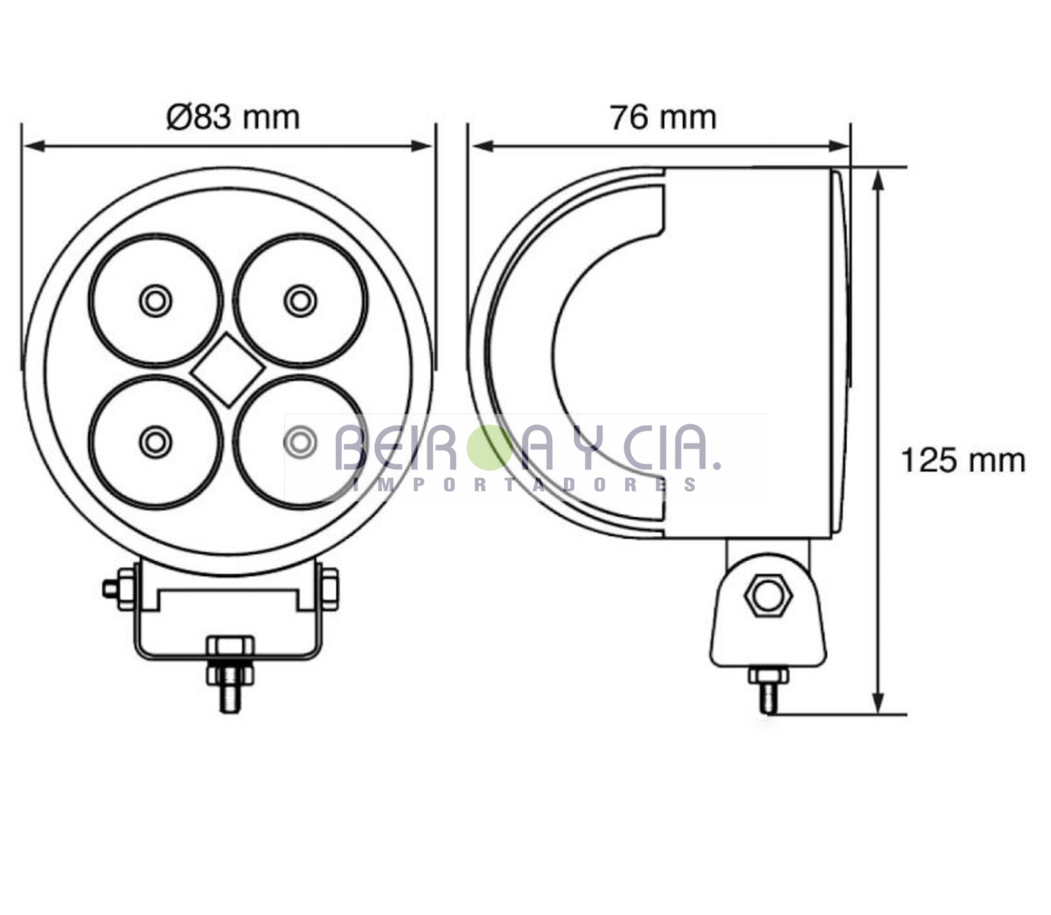 FARO XE LED 12 WATT SPOT REDONDO 4 LED