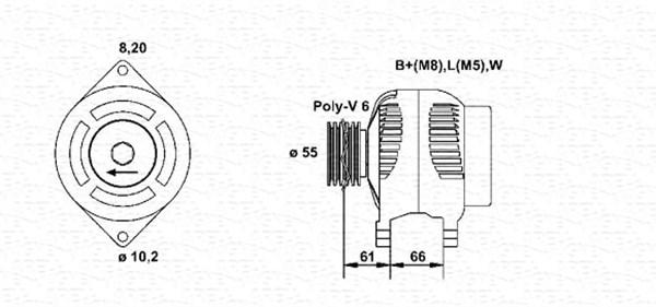 ALTERNADOR RENAULT MASTER DIESEL MAGNETI MARELLI [MAGNETI MARELLI]