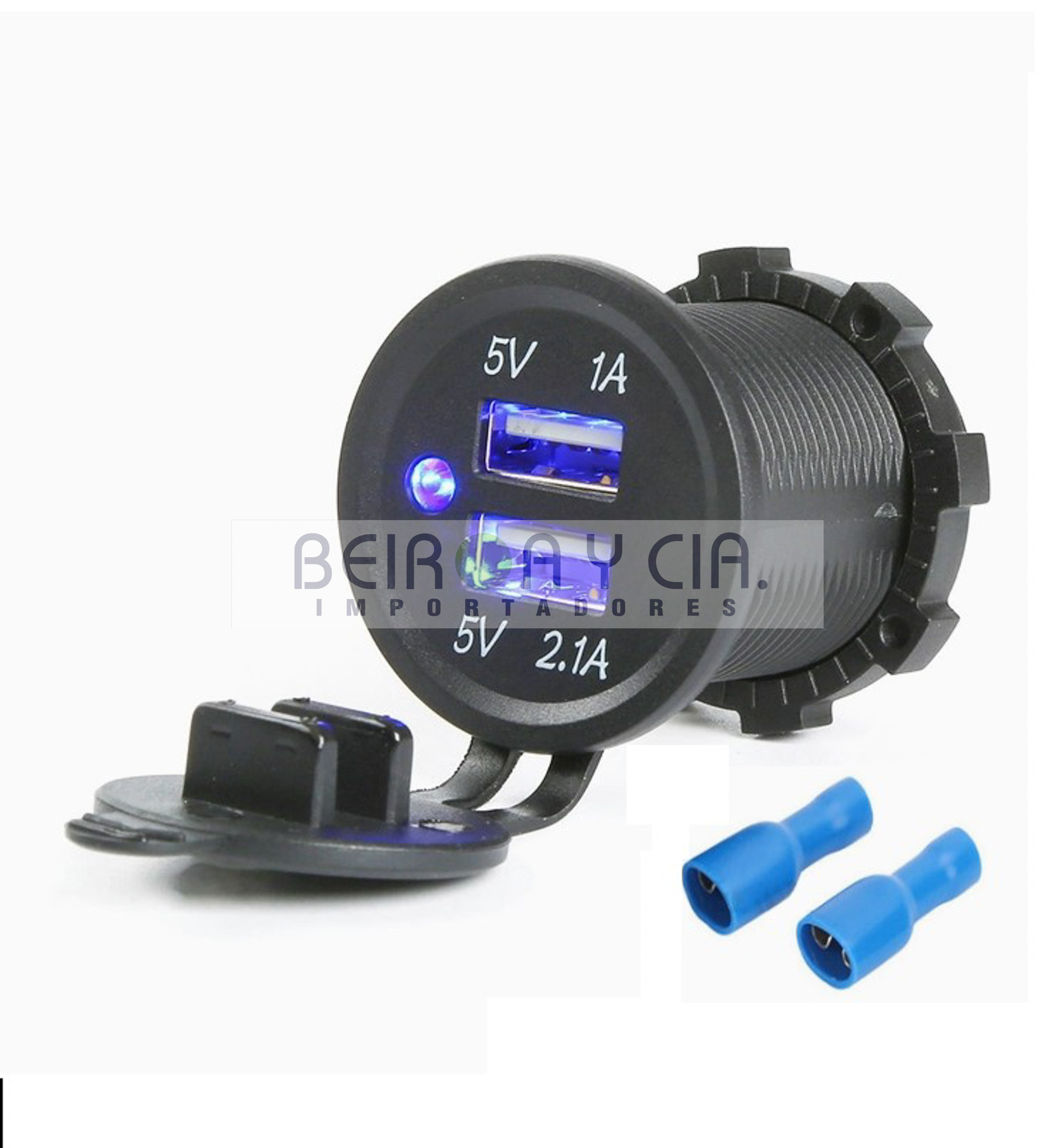CARGADOR USB UNIV. 12/24V 5V 1A+2.1A DOBLE