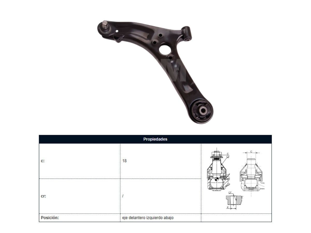 Parilla De Suspension Delantera Kia Picanto 11-15 Izq