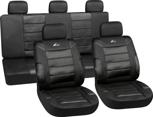 JUEGO DE FUNDAS CUBRE ASIENTO COLOR NEGRO (NO ECO CUERO)