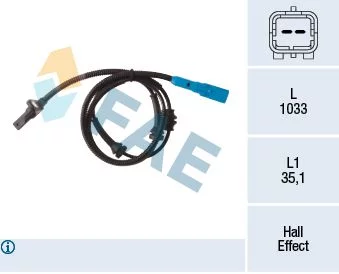 Sensor ABS delantero para Citroën C3 III, C-Elysée, DS3 y Peugeot 208, 301, 2008