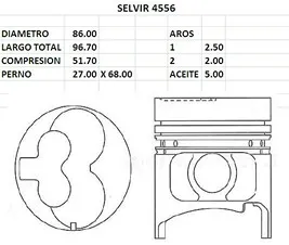 PISTONES 86mm ISUZU C190-C240 STD 3 AROS EUROSUN