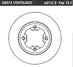DISCO FRENO (212mm) DEL SUBARU E10-12-J10 BREME