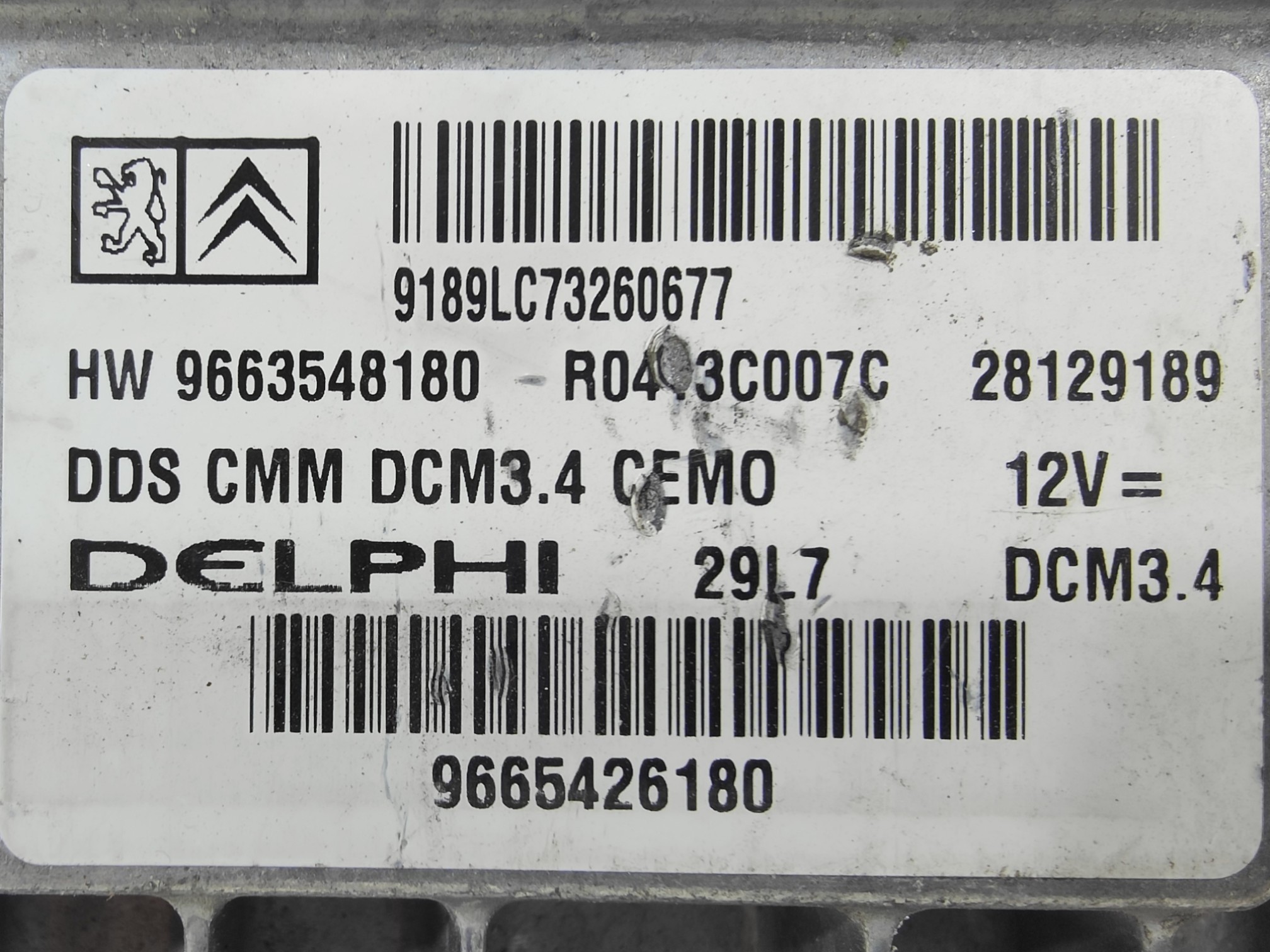 ECU de motor Peugeot Citroen 2.0 HDI , Ref: 8366-K3C10