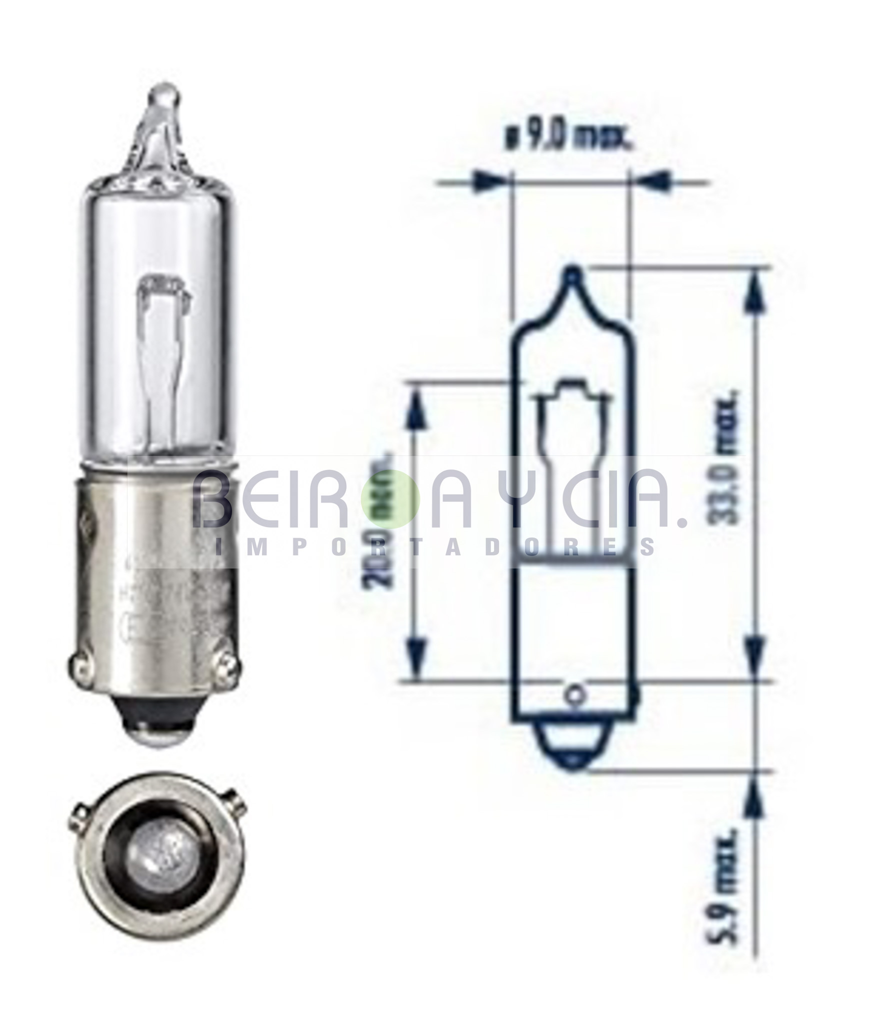 LAMPARA NARVA 68191 H21 12V 21W BAY9S