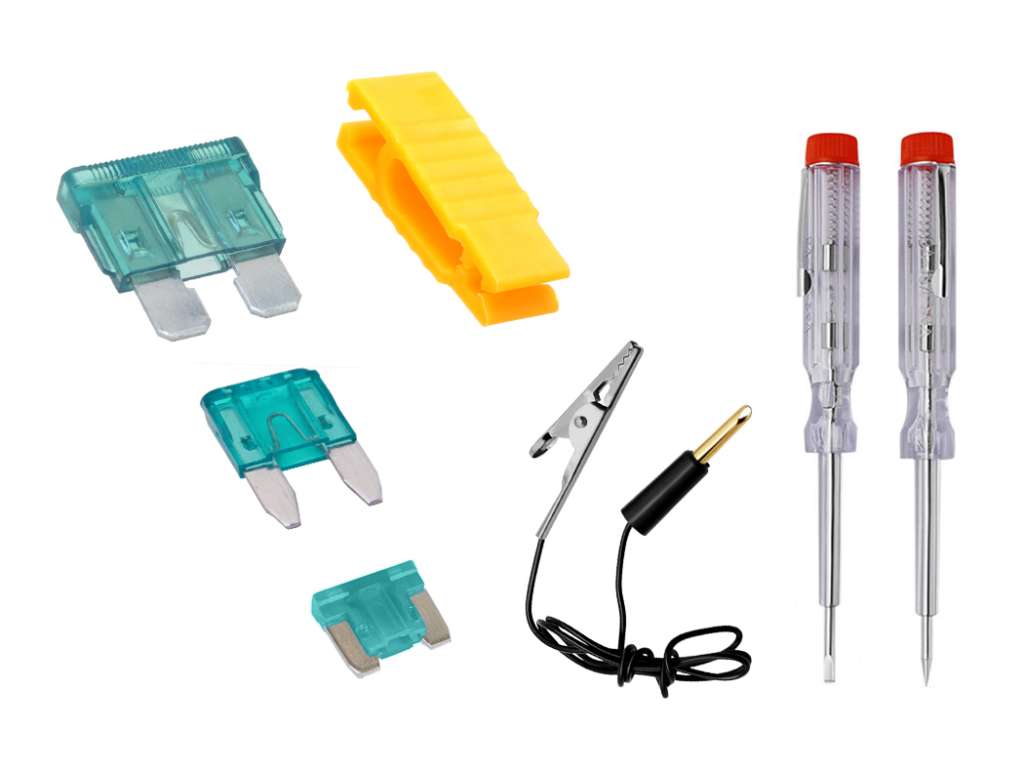 Kit surtido de fusibles automotrices con probadores de circuito
