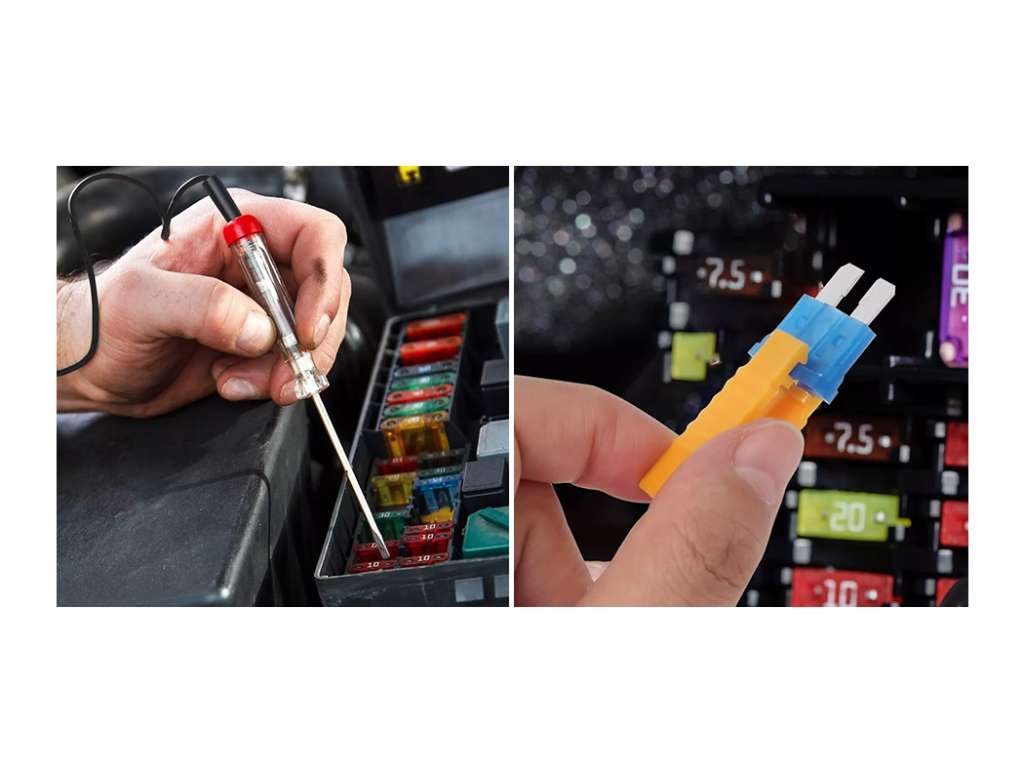 Kit surtido de fusibles automotrices con probadores de circuito