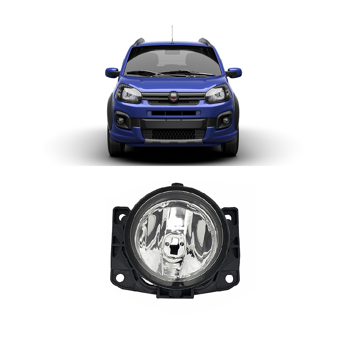 Caminero Faro Auxliar Fiat Uno Evo Way 2010 2020 De Vidrio
