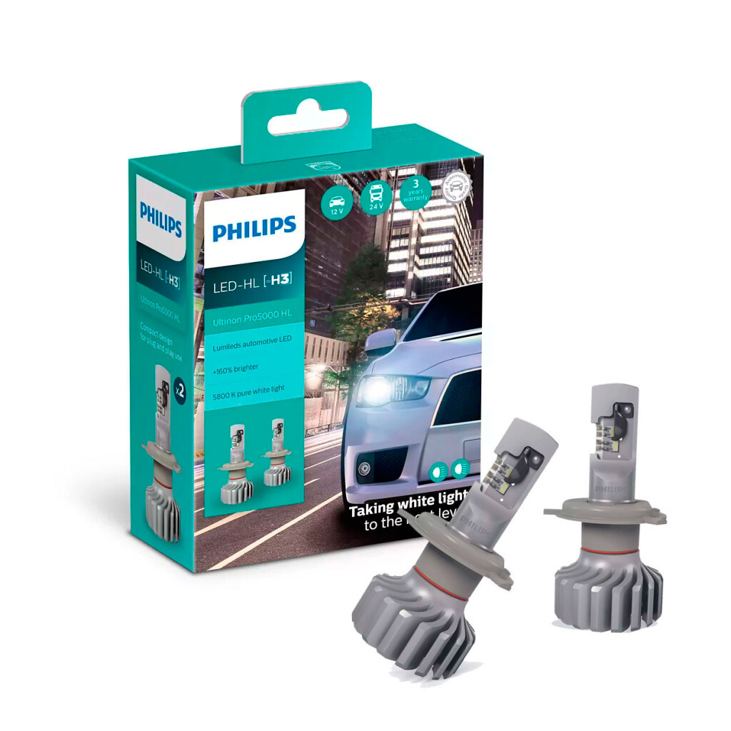 LAMPARA - LED H3 12-24V ULTINON PRO 5000 PACK X2 PHILIPS
