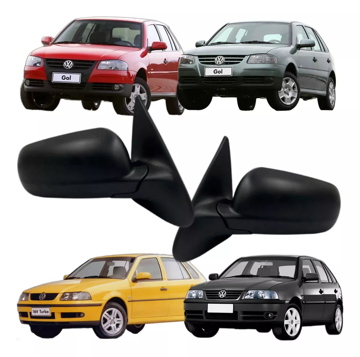 Par Espejo Retrovisor Fijo Gol, Parati y Saveiro G3/G4 (1999-2008)
