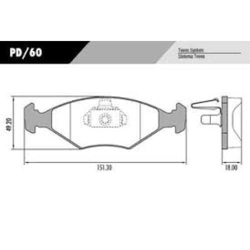 JGO. PASTILLAS FRENO FIAT SIENA PALIO 1.4 ELX 2006... TAXI = QUE P47 C/GANCHO GDE.  LONAFLEX