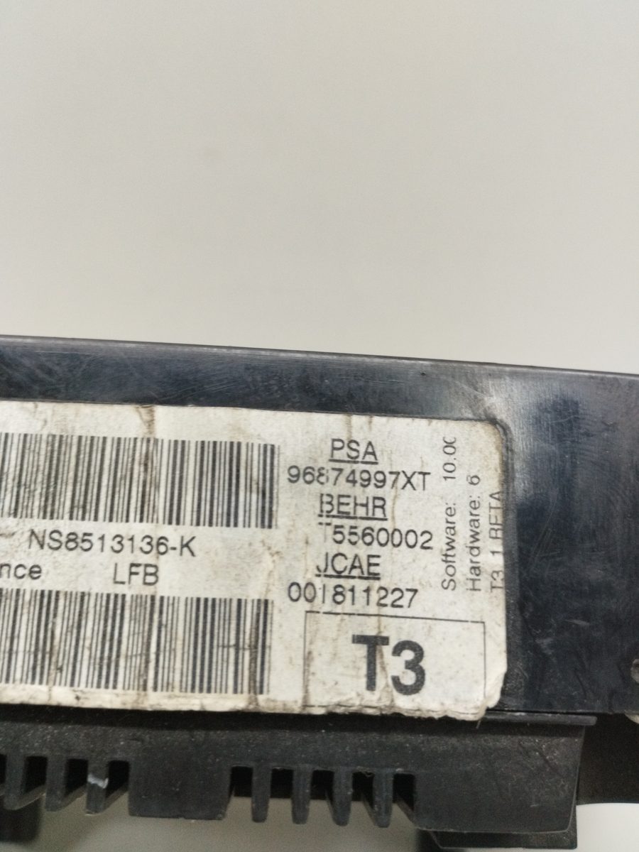 Comandos de Calefacción Peugeot 207 2006-2012 Confort 1.6L 66kW 96874997XT