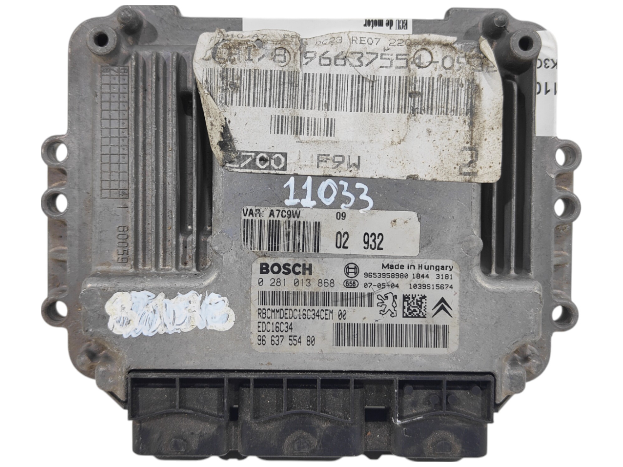 ECU de motor Peugeot 207 1.6 HDI 2007, Ref: 11033-K3C11