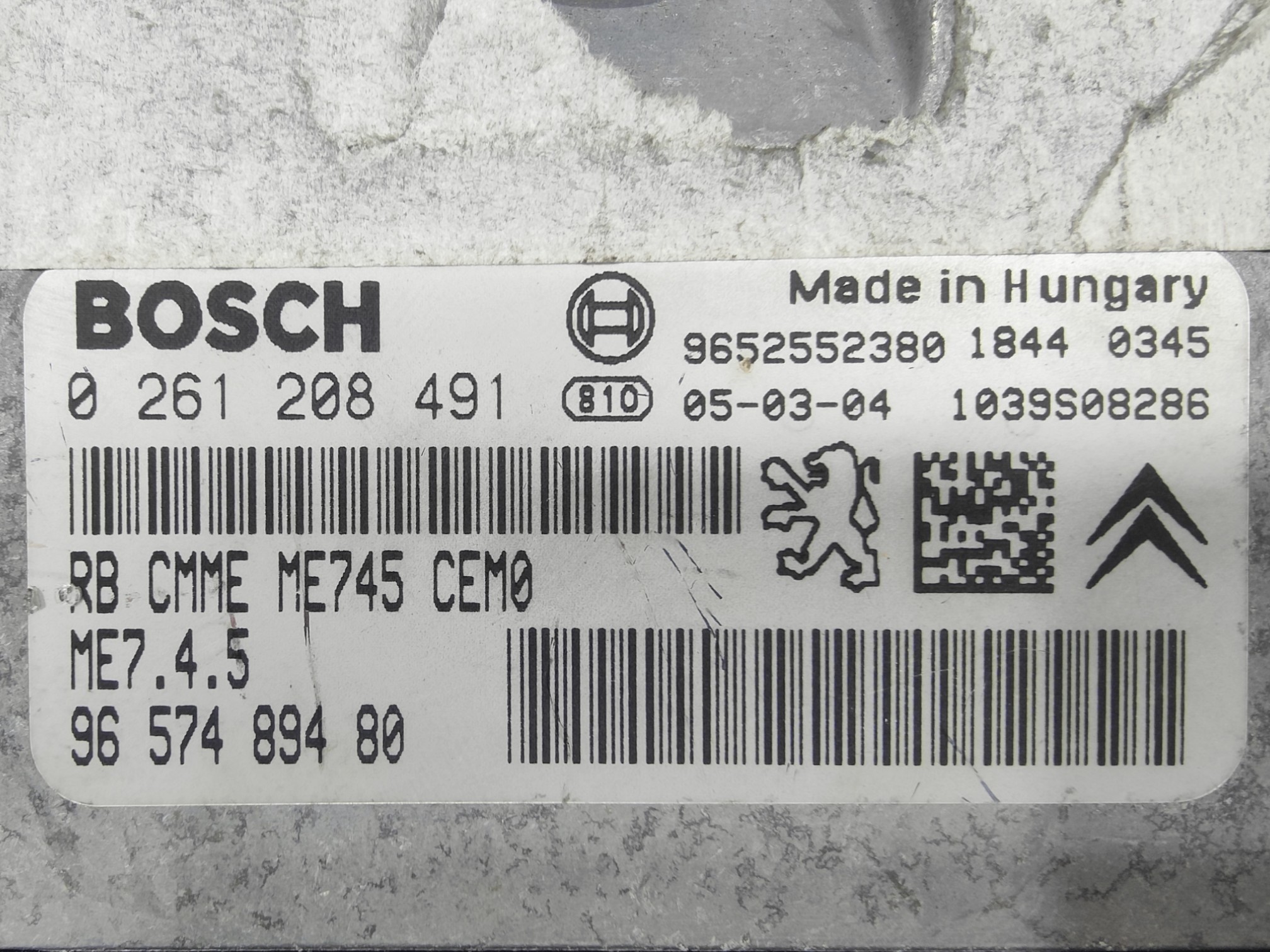 ECU de motor Citroen C4 1.6 16V , Ref: 10832-K3A5