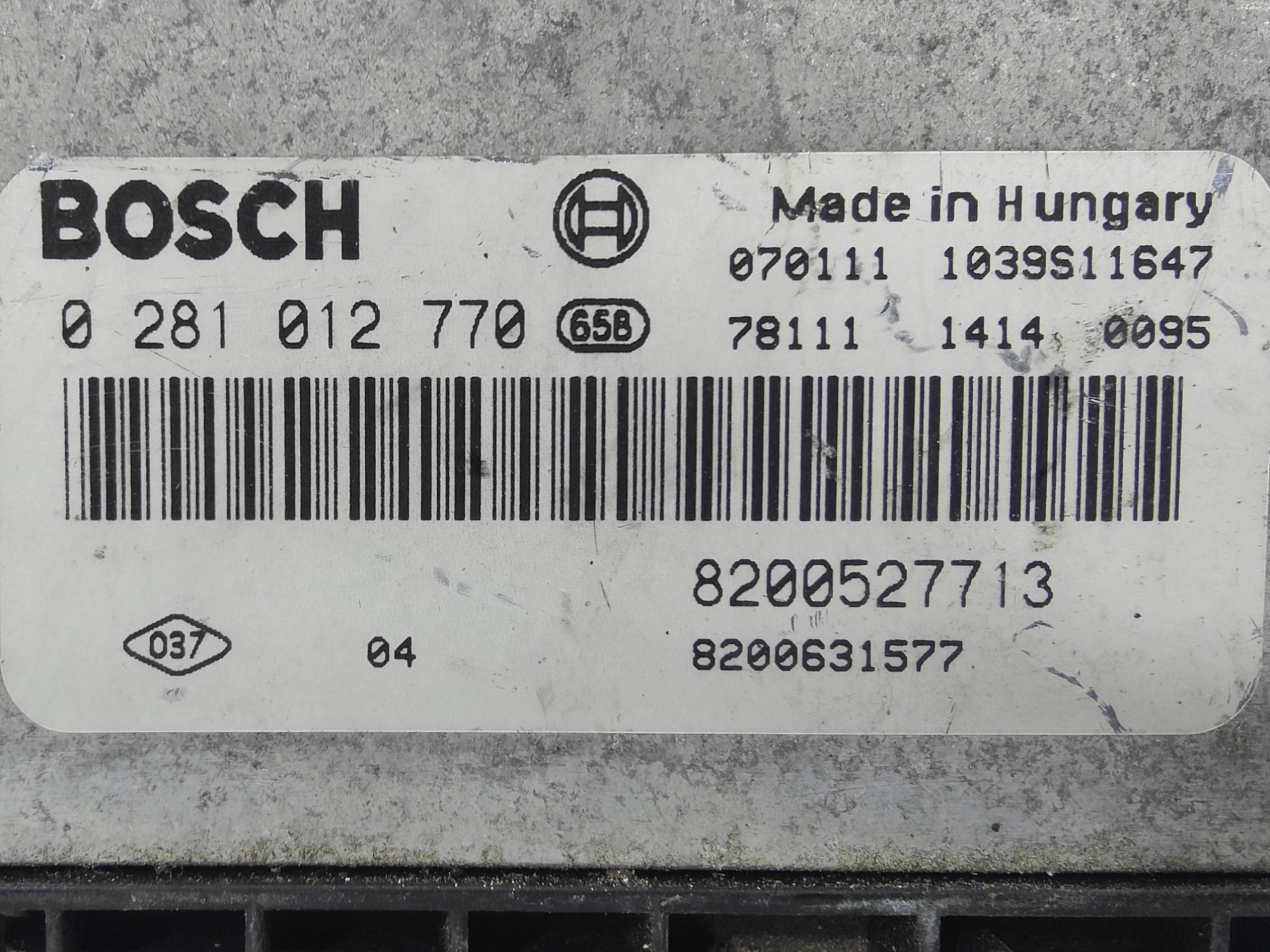 ECU de motor Renault LAGUNA II 1.9 DCI 130HP 2007, Ref: 8194-K3B7